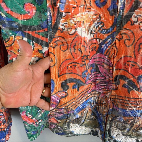 Vintage Keren Hart Floral Print Tapestry Womans Jacket Size Medium Colorful - Picture 7 of 13